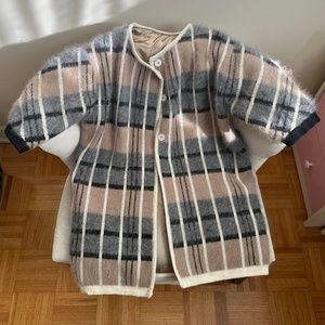 Fuzzy Mid-Sleeve Sweater (free size)